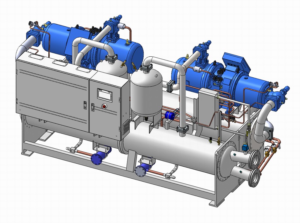 水冷螺杆-低温双机三维图