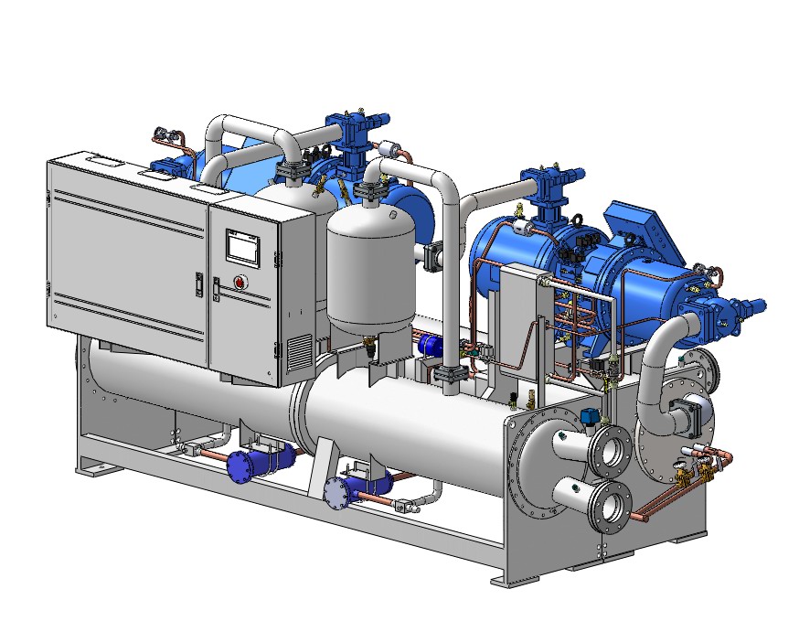 水冷螺杆-低温双机三维图
